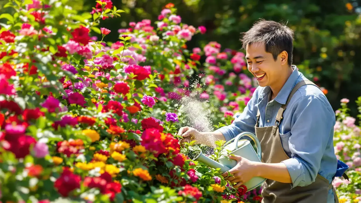 Aziatische tuiniers hebben een verbluffend trucje om aan het water toe te voegen voor stralende bloemen: een klein detail dat het verschil maakt