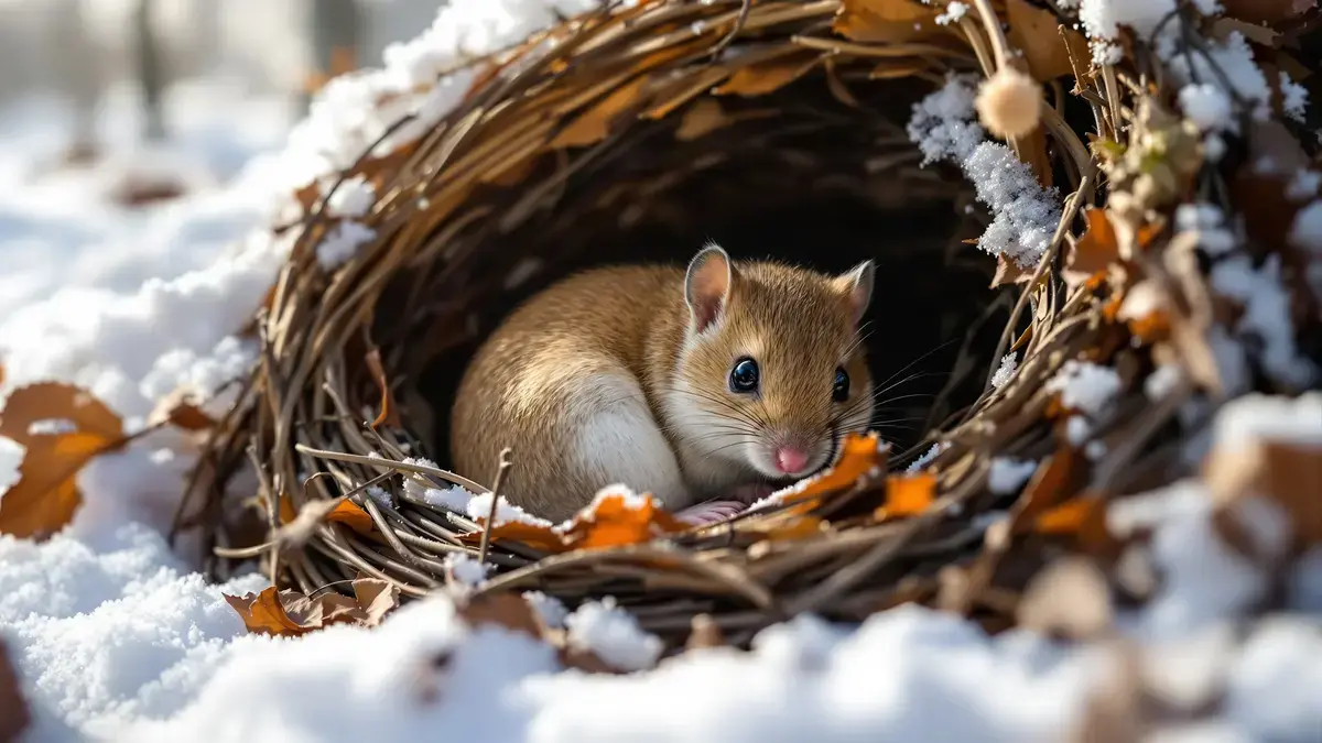 Door zes maanden te winterslapen verliest de hazelmuis maar liefst 50% van haar gewicht.