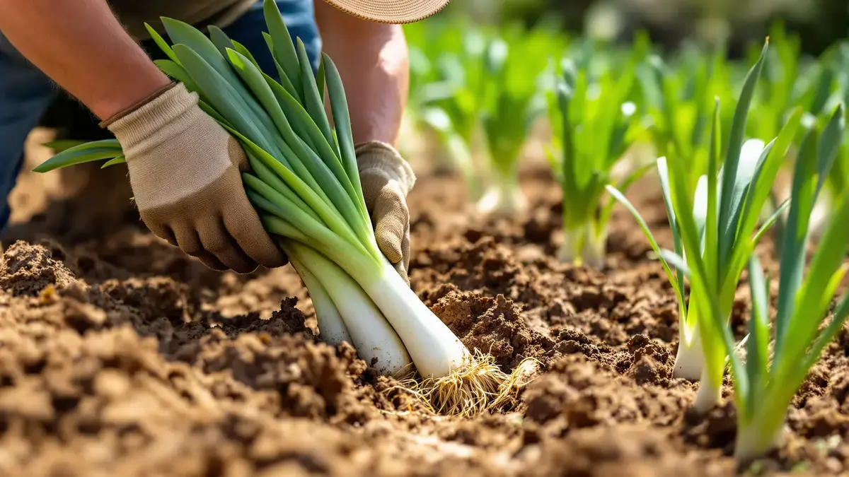 Prei oogsten door eraan te trekken lijkt misschien snel, maar het schaadt de kwaliteit en uw oogst.